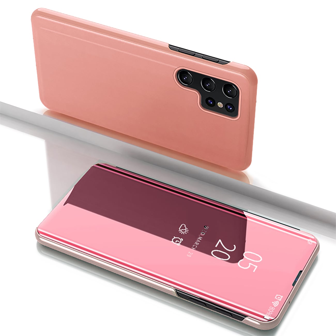 Clear View-etui til Samsung Galaxy S25 Ultra Flip Cover - Pink