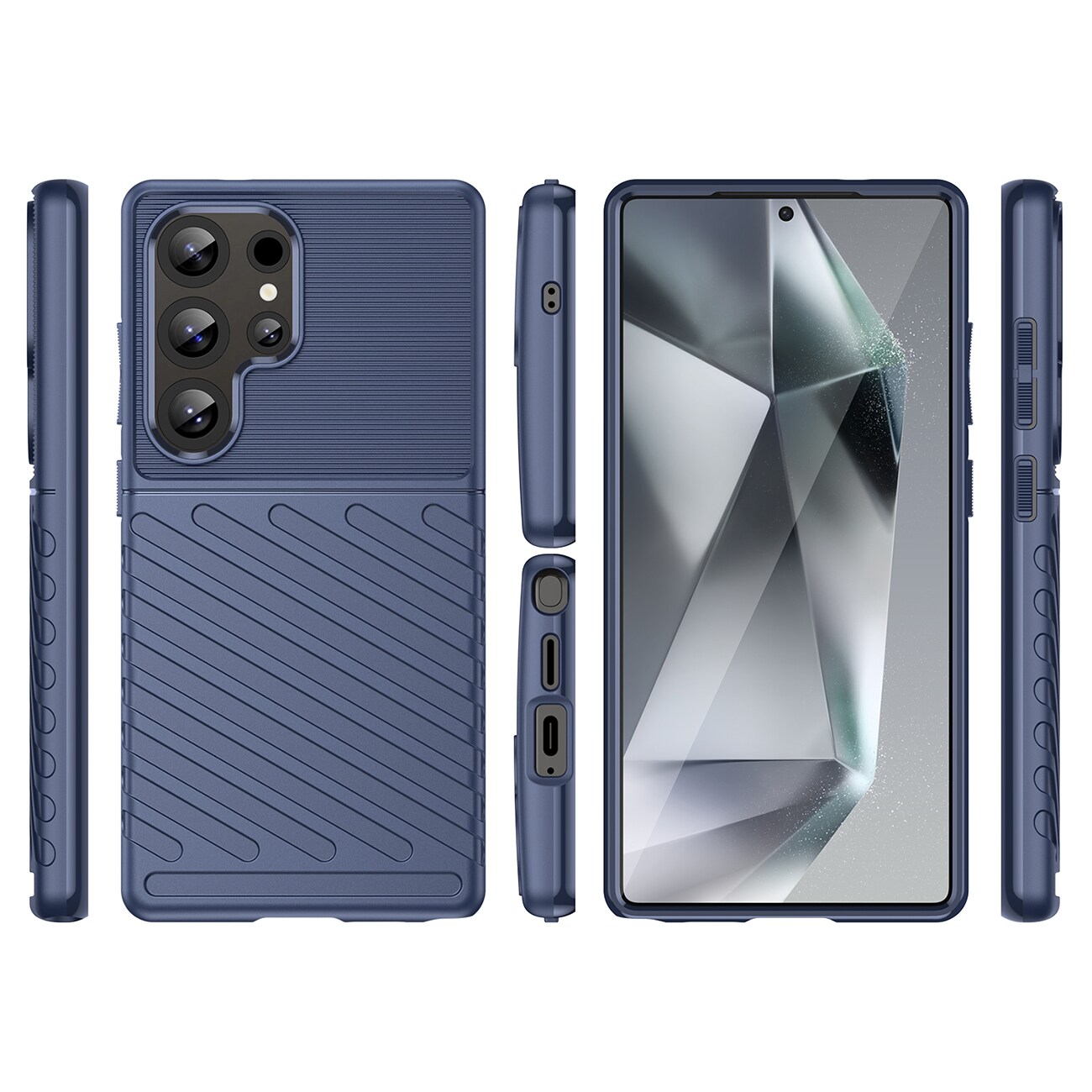 Thunder Case Samsung Galaxy S25 Ultra Silicone Armored Case - Blå