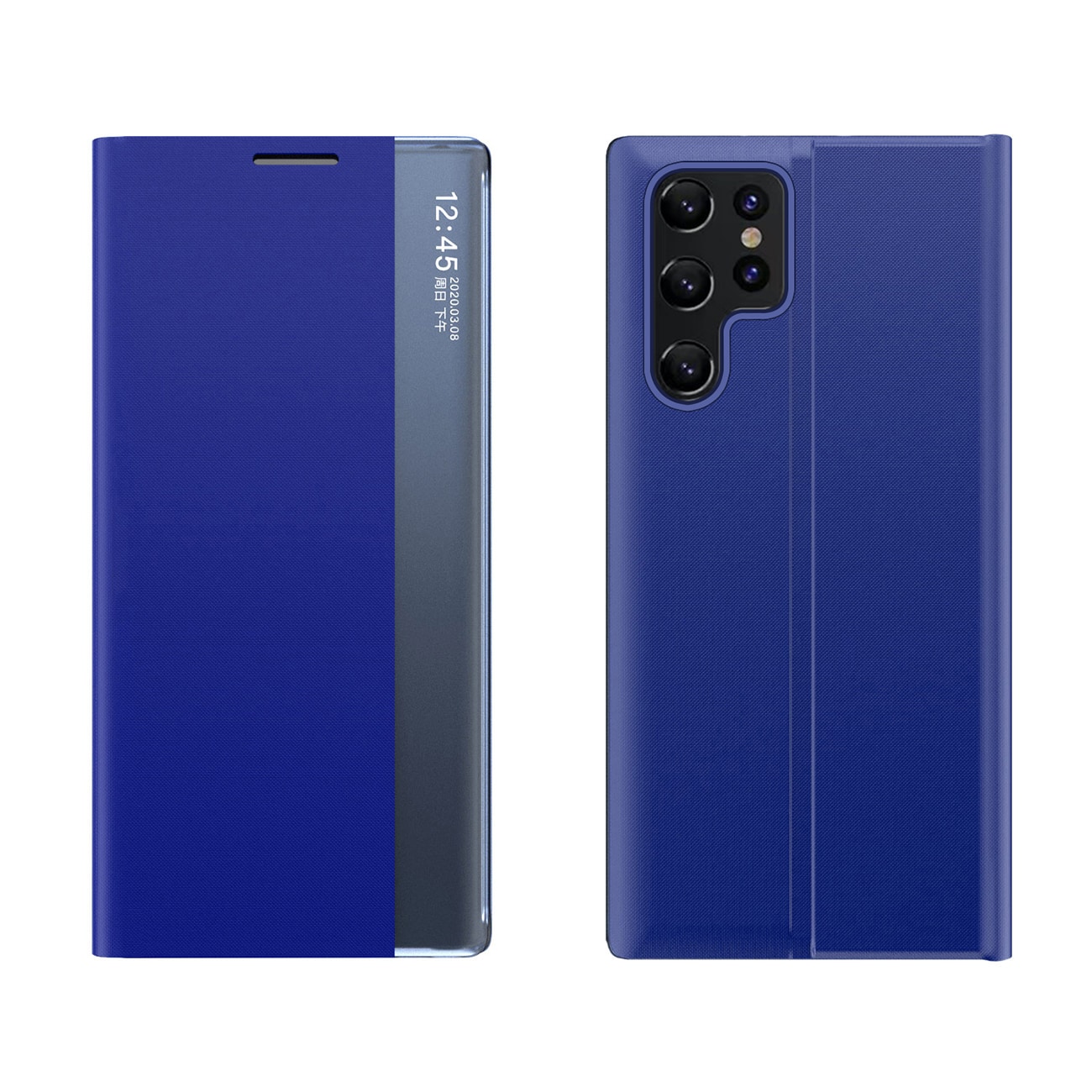 Nyt Sleep-etui til Samsung Galaxy S25 Ultra Cover med flip og stativ - Blå