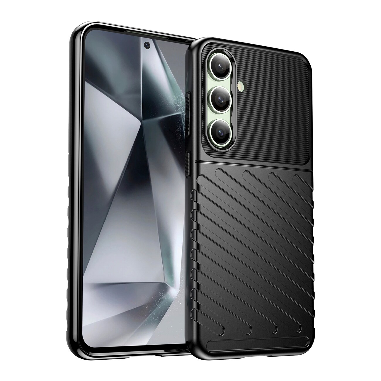 Thunder Case til Samsung Galaxy S24 FE Pansret silikone cover - Sort