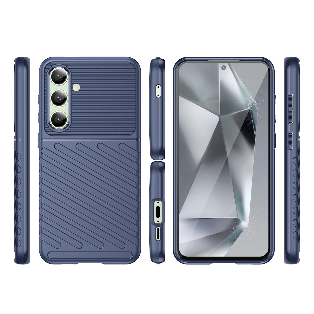Thunder Case til Samsung Galaxy S24 FE silikone panser cover - blå
