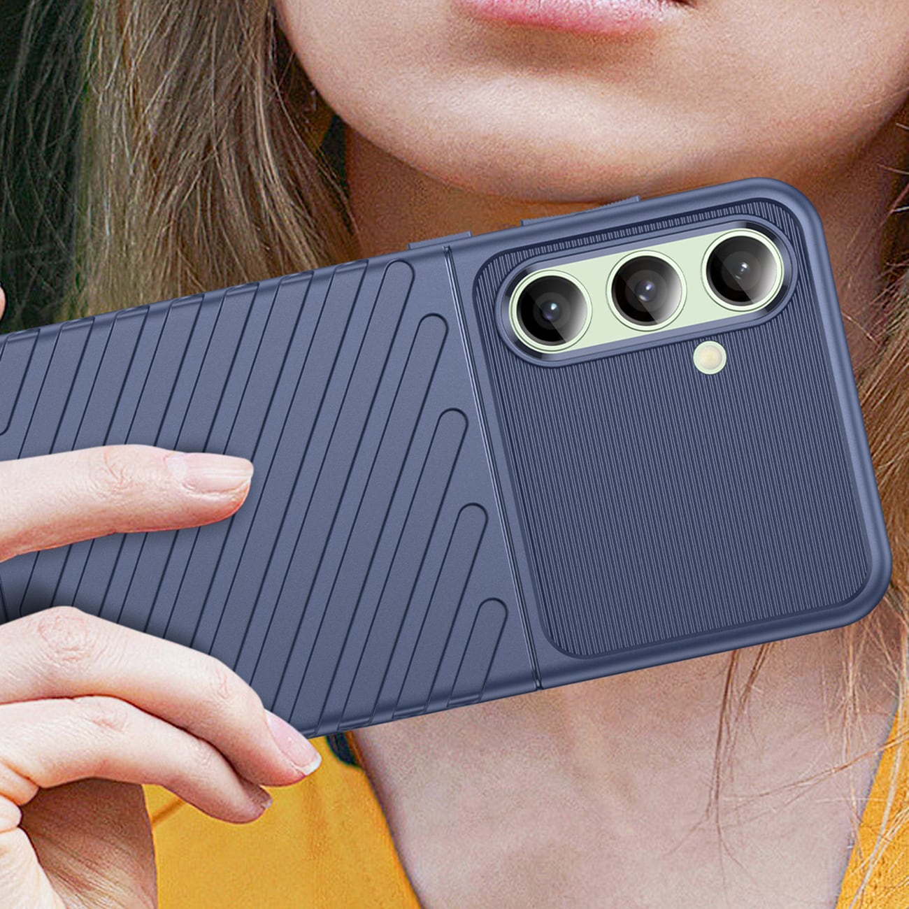 Thunder Case til Samsung Galaxy S24 FE silikone panser cover - blå