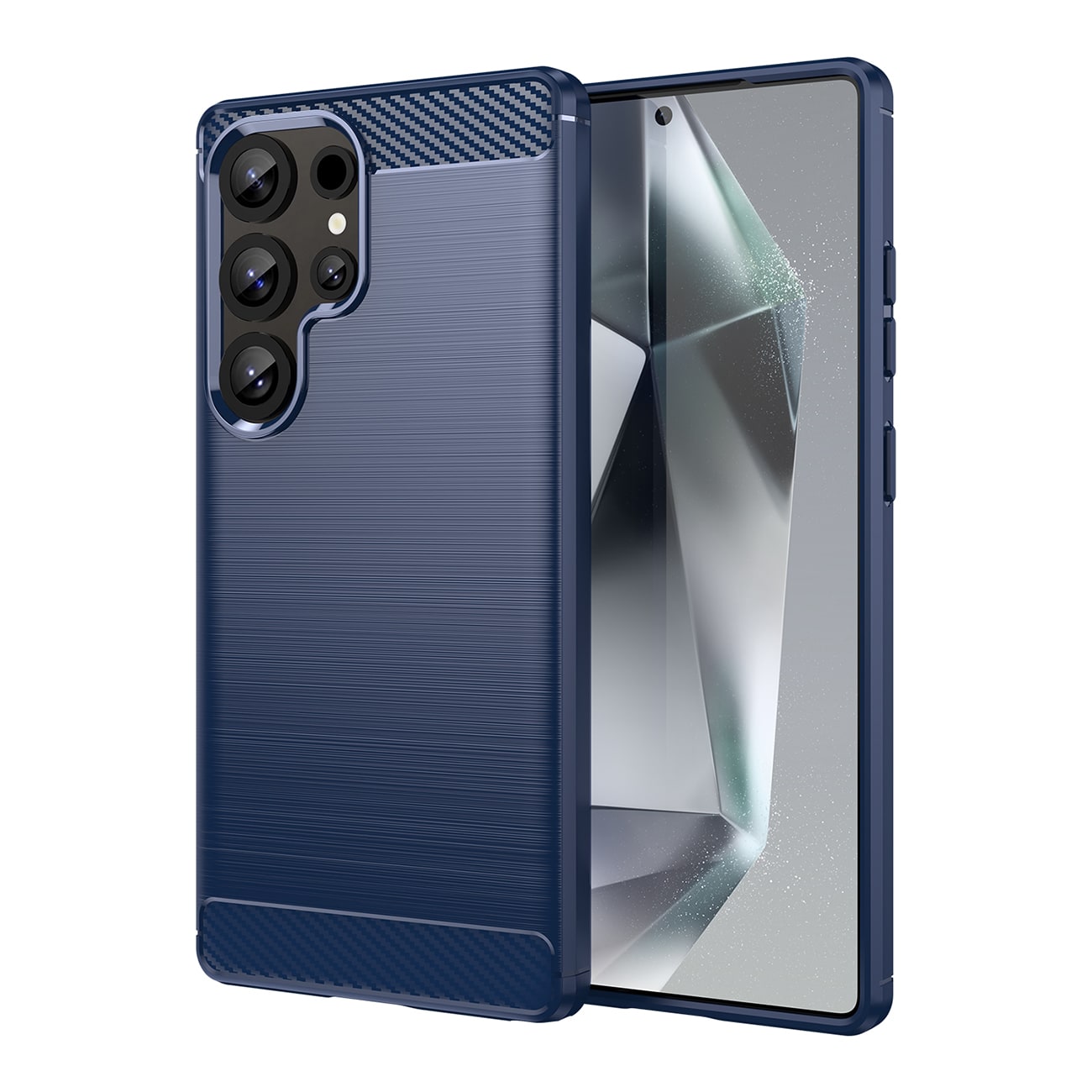 Carbon-etui til Samsung Galaxy S25 Ultra - Blå