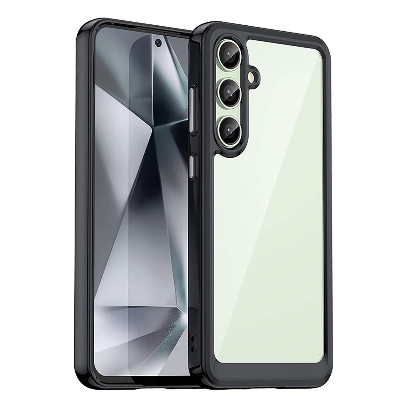 Outer Space-etui med geleramme til Samsung Galaxy S24 FE - Sort