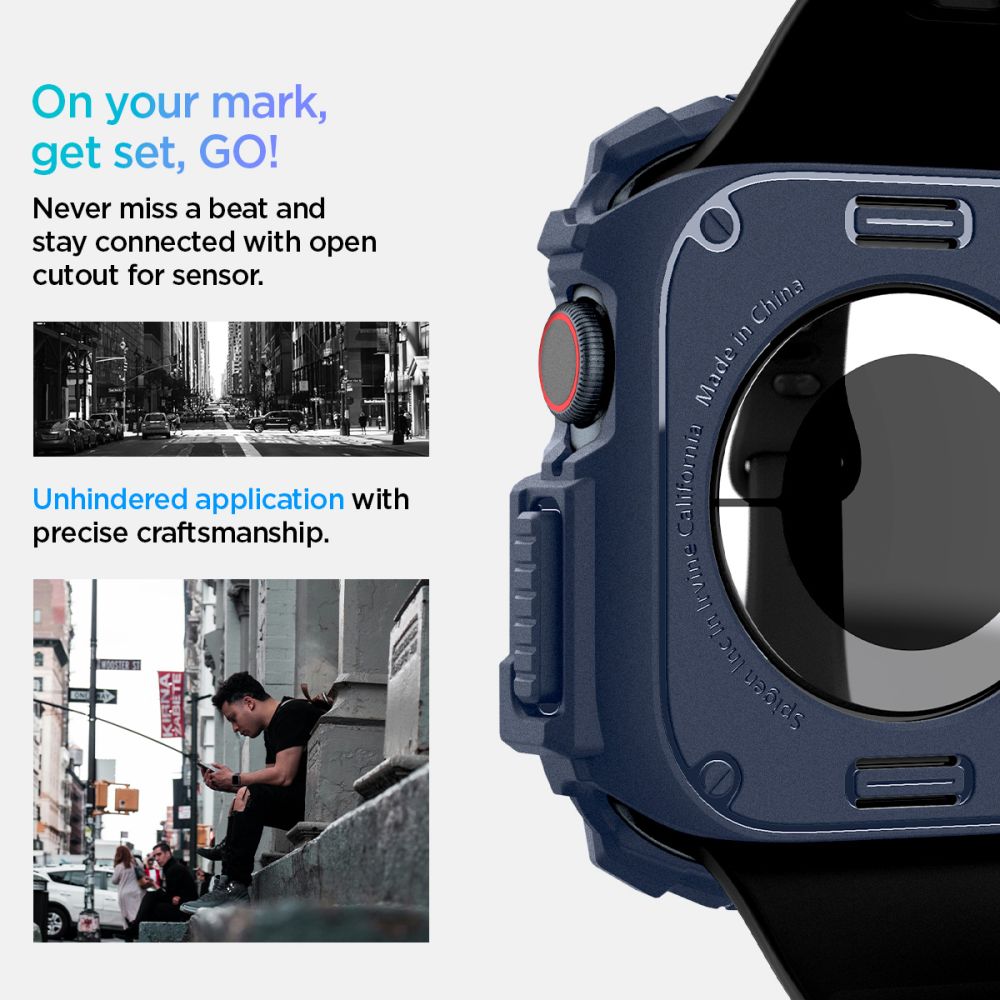 Spigen Robust panseretui til Apple Watch 10 46mm - marineblå