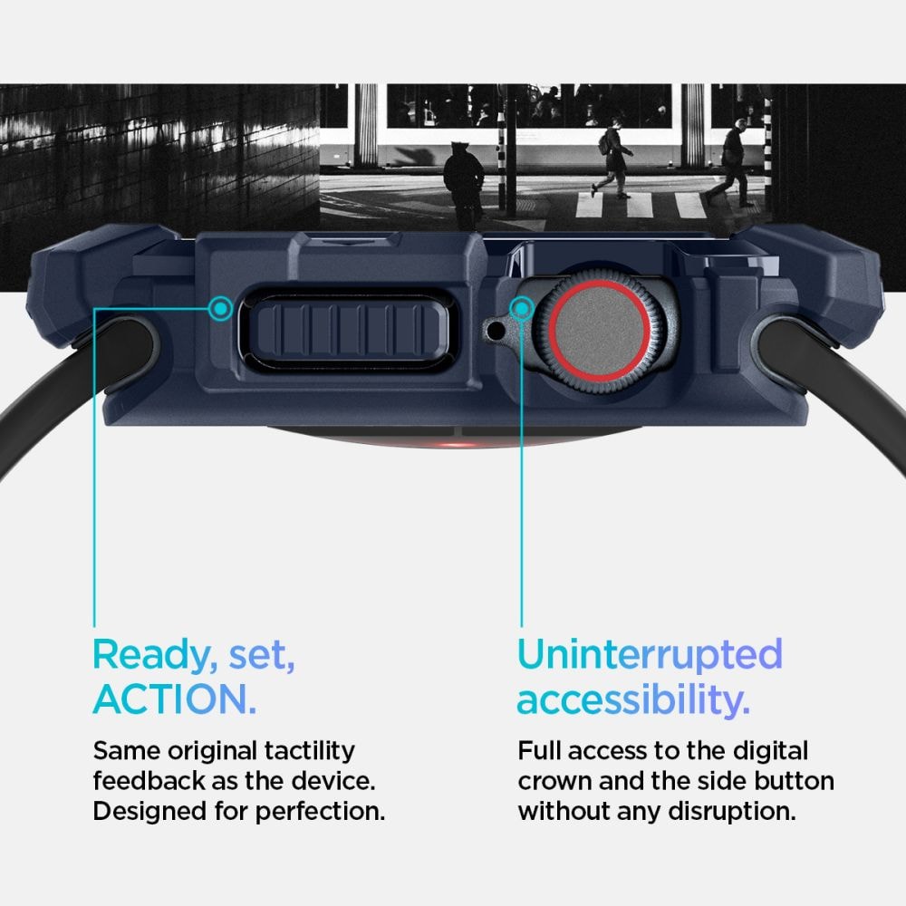 Spigen Robust panseretui til Apple Watch 10 46mm - marineblå