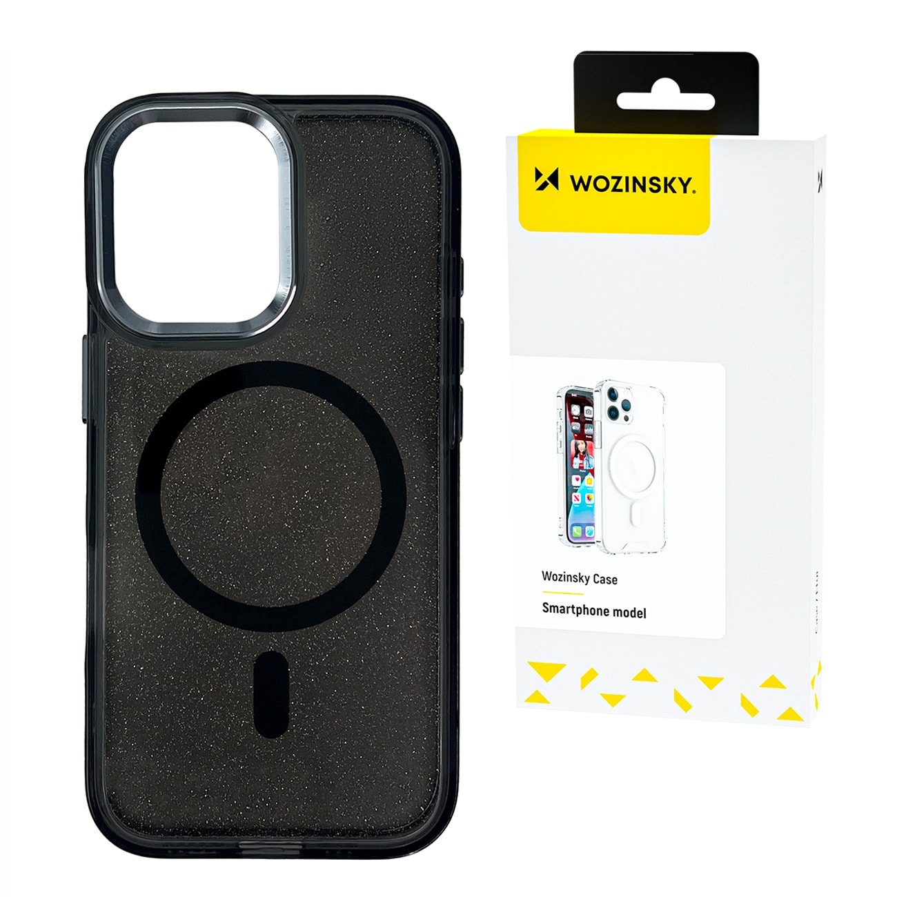 Wozinsky Glitteretui med Mag Safe til Samsung Galaxy S25+ - Sort med glitter