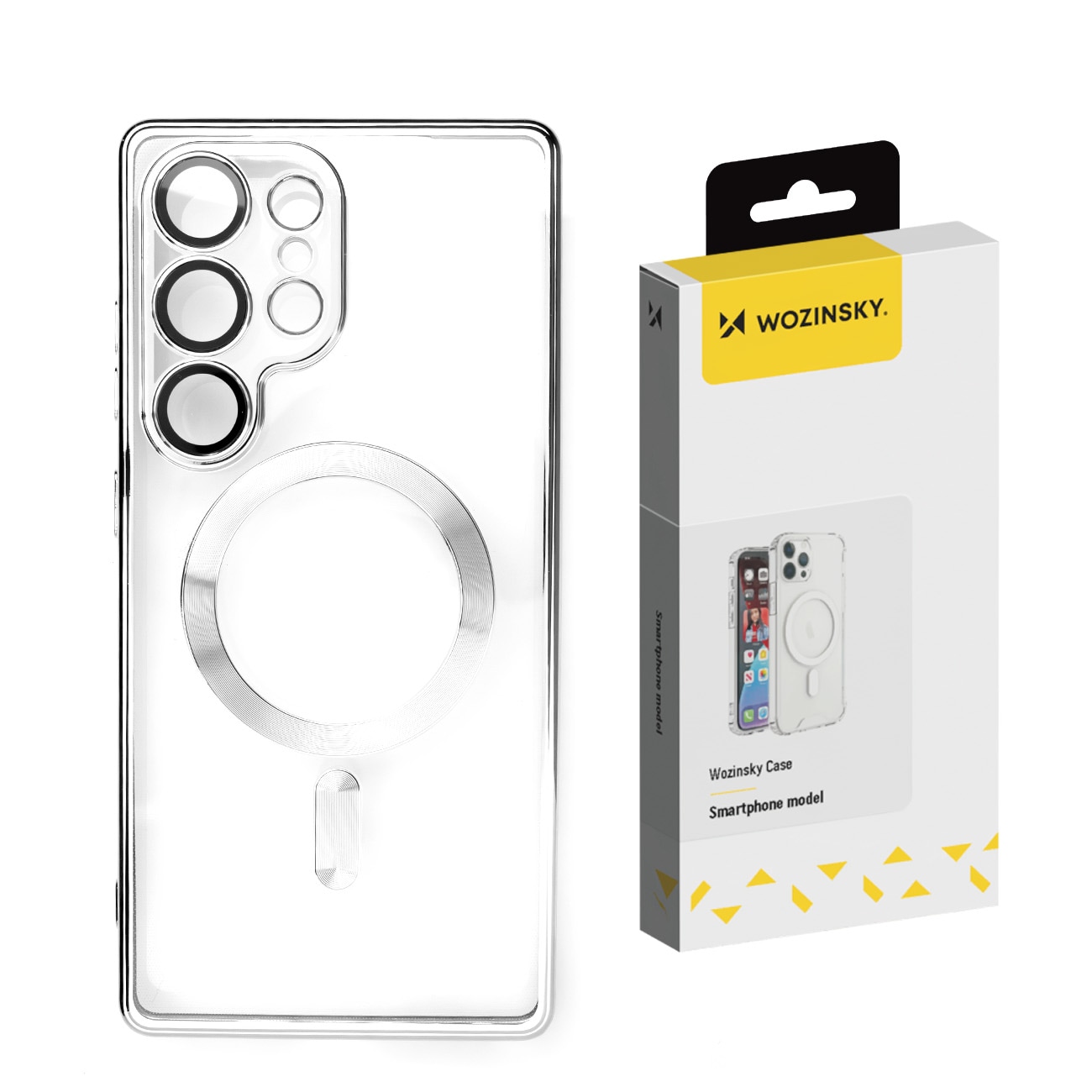 Wozinsky Galvaniseret etui med Magsafe til Samsung Galaxy S25 - sølv