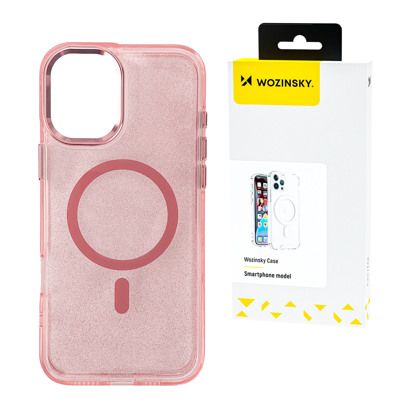 Wozinsky Glitteretui med Mag Safe til Samsung Galaxy S24 FE - Pink med glitter