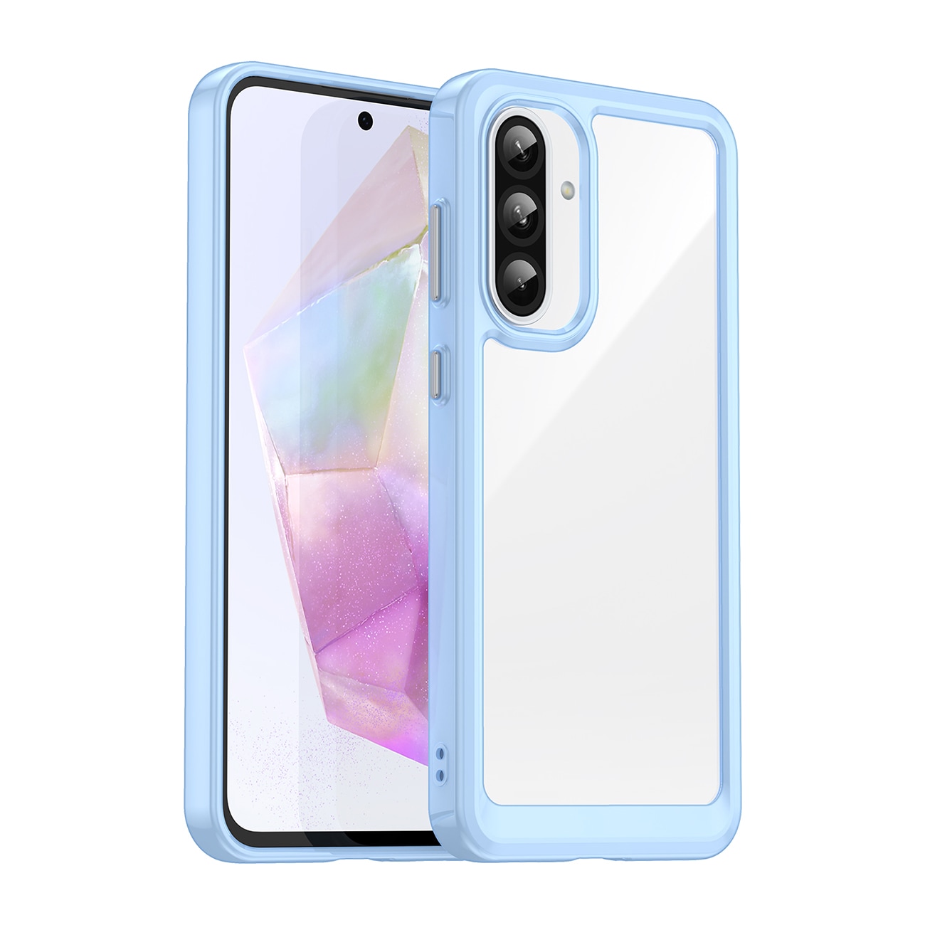 Outer Space-etui til Samsung Galaxy A26 Cover med fleksibel ramme - Blå