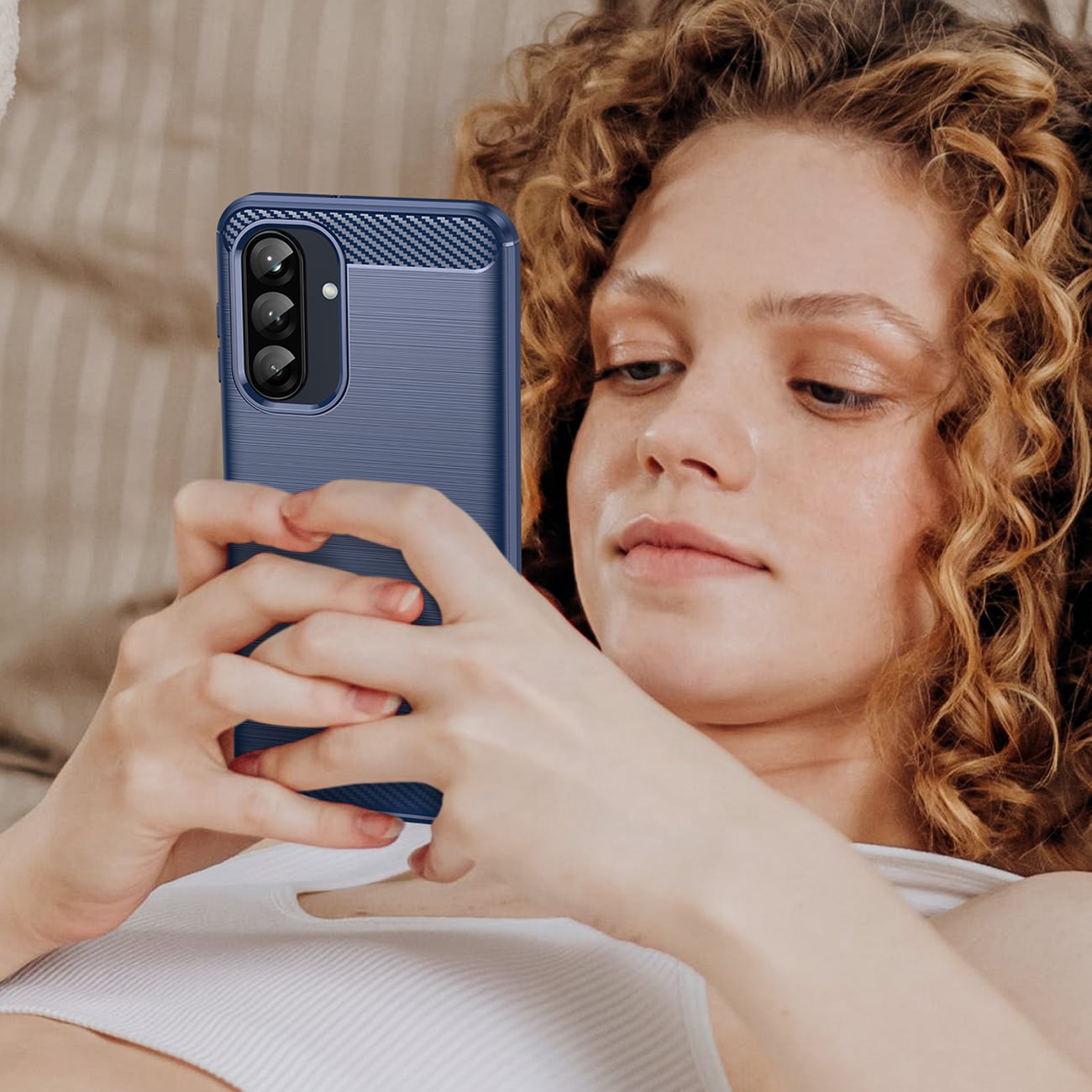 Carbon-etui til Samsung Galaxy A26 - Blå