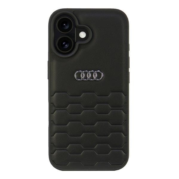 Audi syntetisk læder iPhone 16 6,1" sort/sort hardcase AU-TPUPCIP16-GT/D2-BK