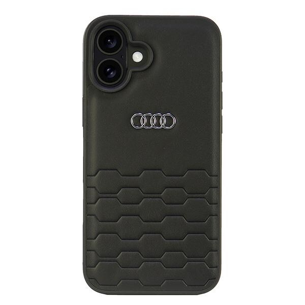 Audi syntetisk læder iPhone 16 Plus 6,7" sort/sort hardcase AU-TPUPCIP16M-GT/D2-BK