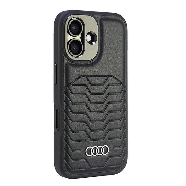 Audi syntetisk læder MagSafe iPhone 16 Plus 6,7" sort/sort hardcase AU-TPUPCMIP16M-GT/D3-BK