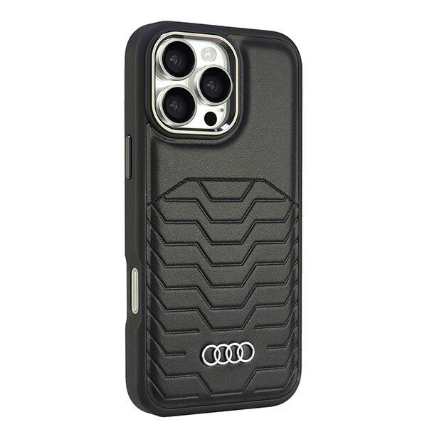 Audi syntetisk læder MagSafe iPhone 16 Pro Max 6,9" sort/sort hardcase AU-TPUPCMIP16PM-GT/D3-BK