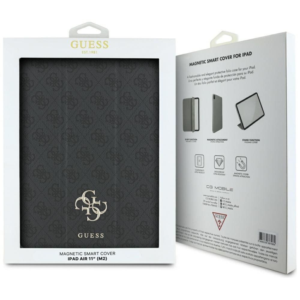 Guess GUFC11RM24PS4SGK iPad Air 11" 2024 sort/sort Magnetisk 4G Big Logo
