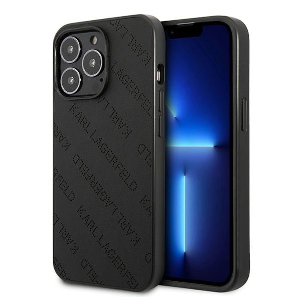 Karl Lagerfeld Perforeret Allover-etui til iPhone 13 Pro / 13 6.1" - Sort