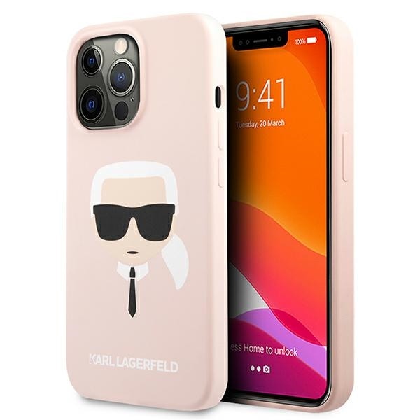 Karl Lagerfeld silikone Karl`s Head-etui til iPhone 13 Pro Max 6.7" - Lyserød