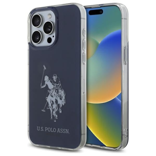 US Polo USHCP15XTPUHRBV iPhone 15 Pro Max 6,7" blå/blå Skinnende stort logo