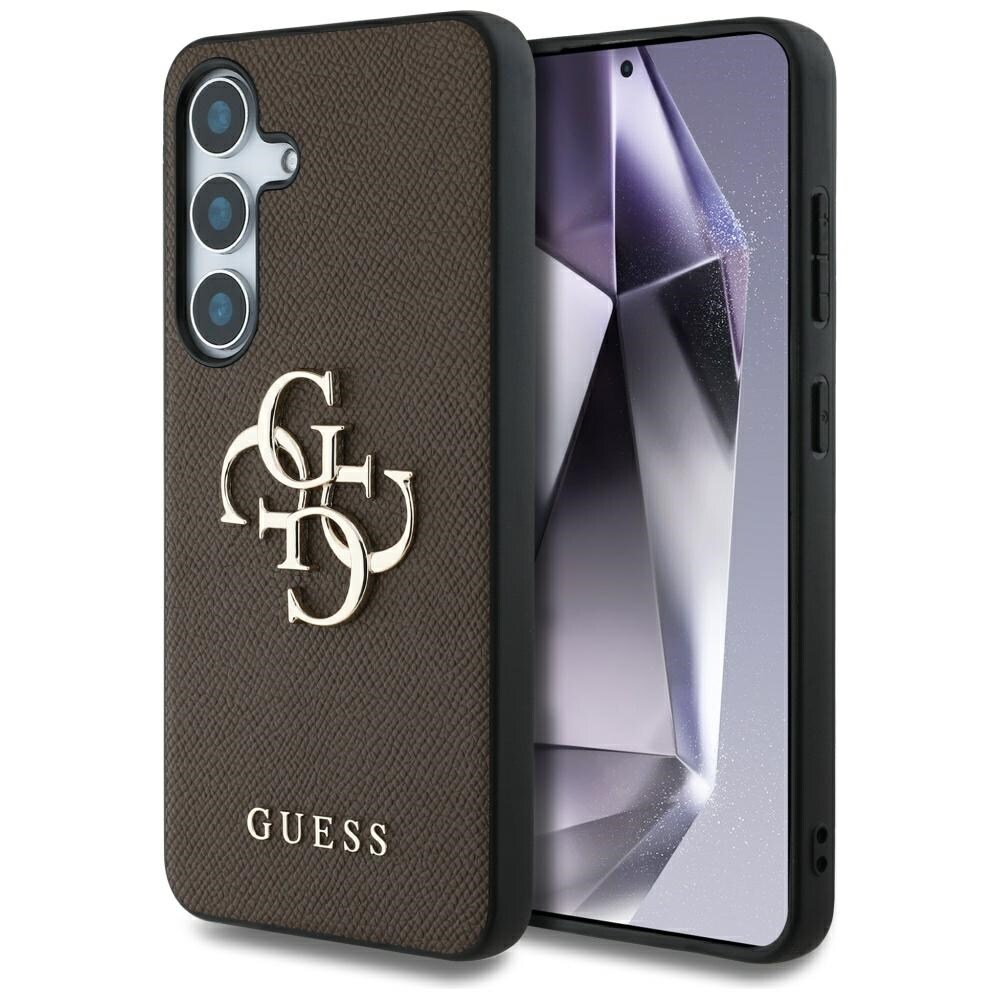 Guess Grained Big 4G Logo Small Classic Logotaske til Samsung Galaxy S25 brun