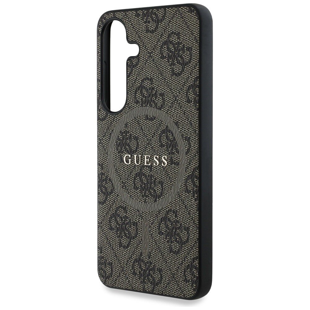 Guess Læder 4G farvet ring Classic Logo MagSafe Samsung Galaxy S25 etui brun