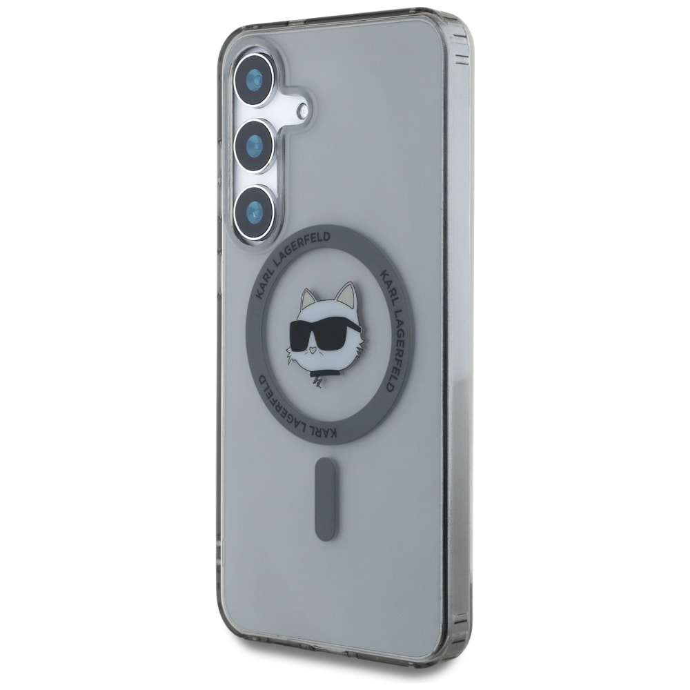 Karl Lagerfeld Button Choupette Head Printed Logo MagSafe Samsung Galaxy S25 etui sort