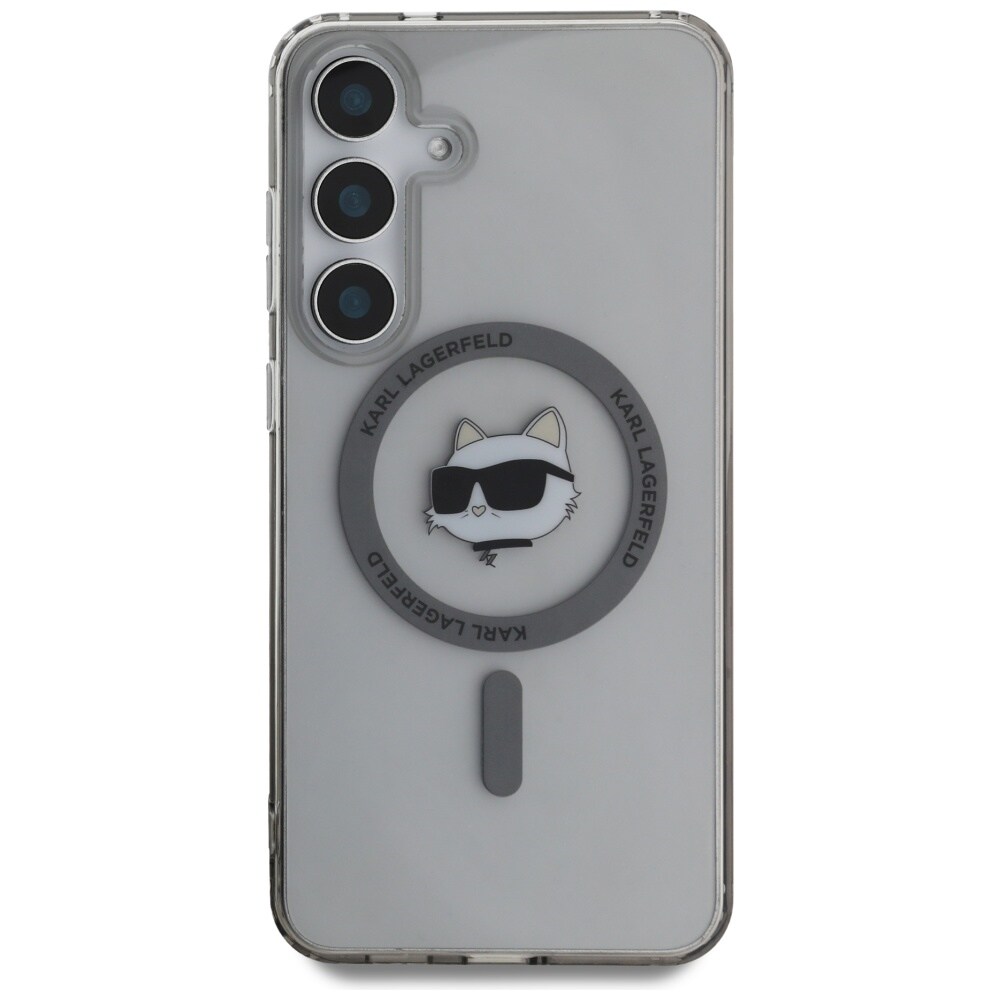 Karl Lagerfeld Button Choupette Head Printed Logo MagSafe Samsung Galaxy S25 etui sort