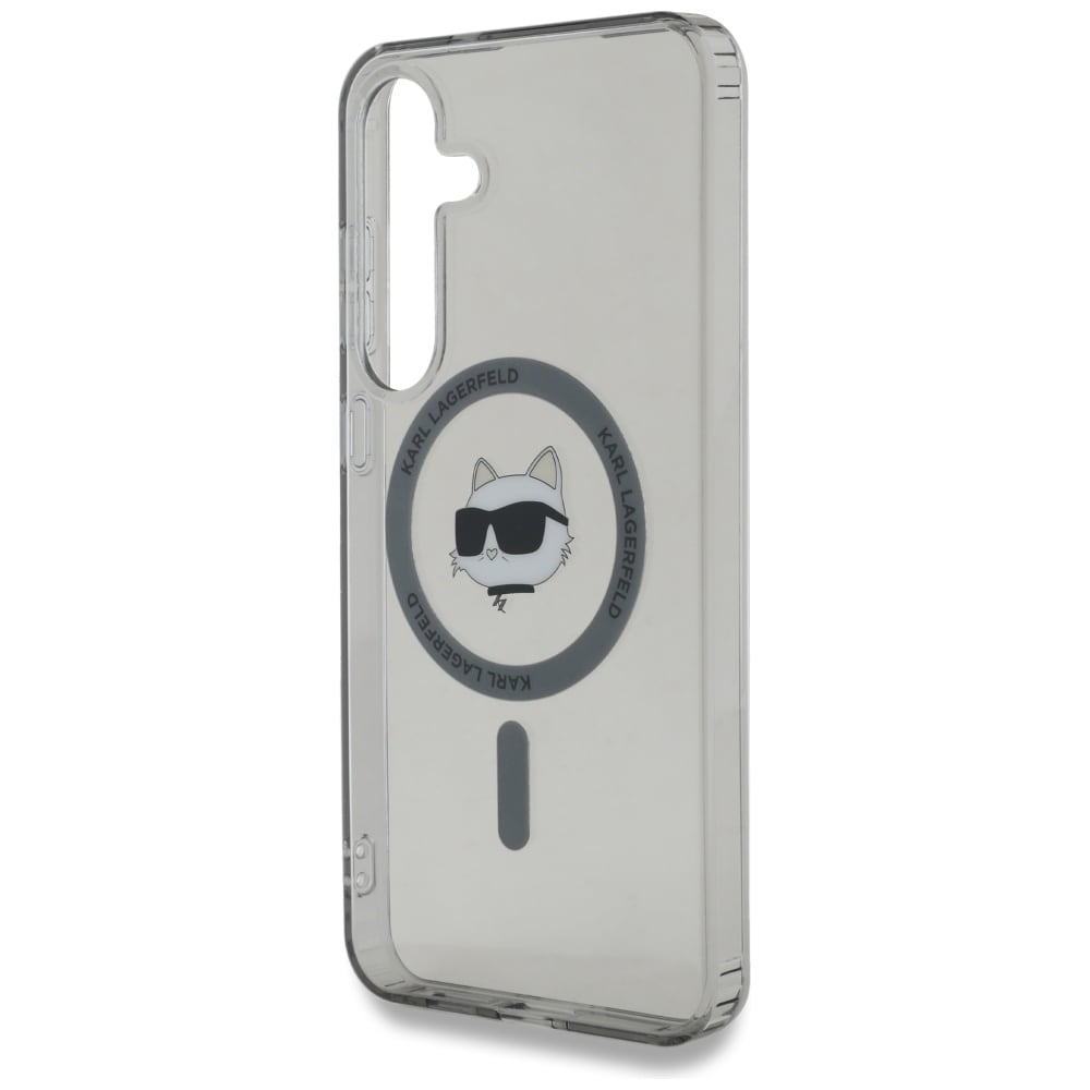 Karl Lagerfeld Button Choupette Head Printed Logo MagSafe Samsung Galaxy S25 etui sort