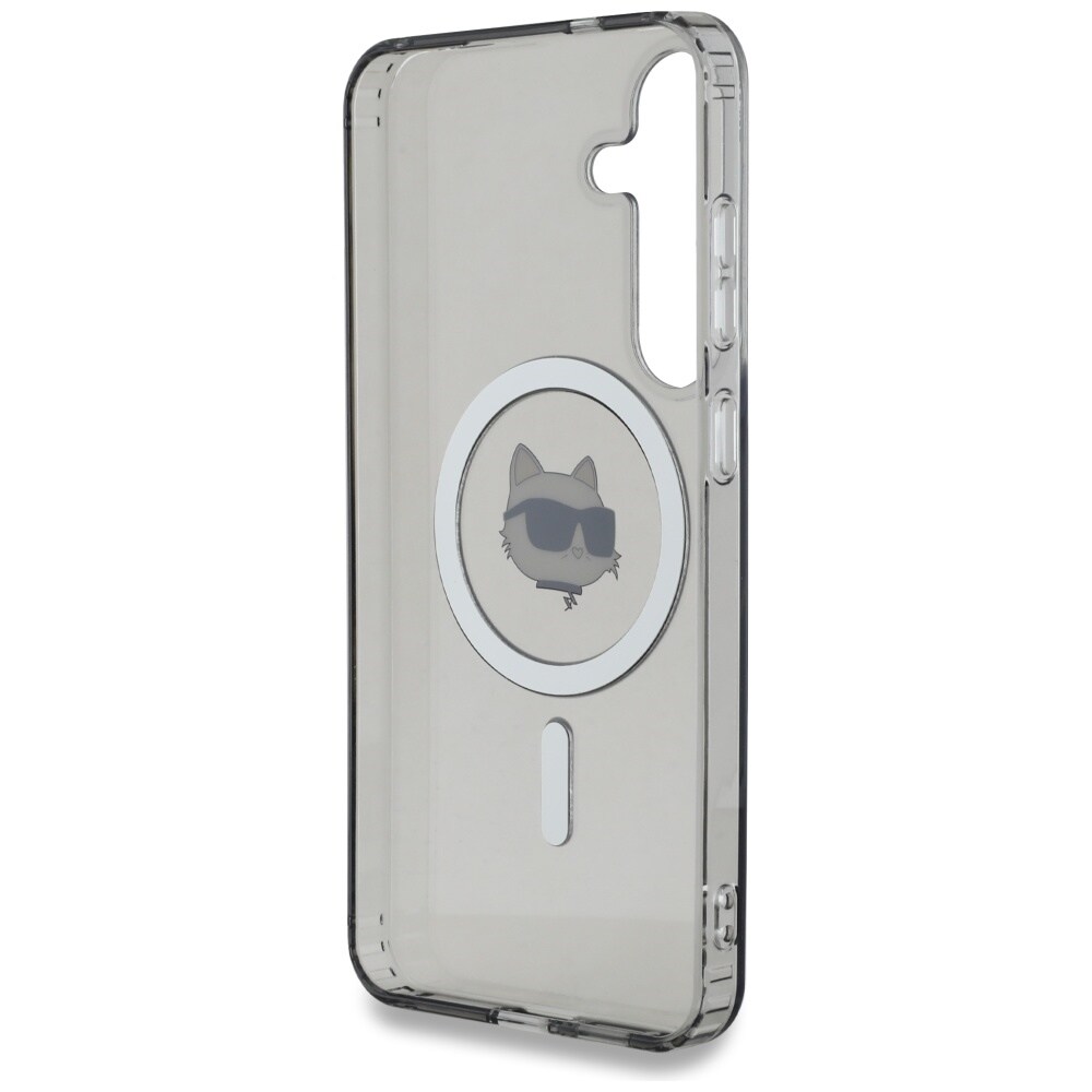Karl Lagerfeld Button Choupette Head Printed Logo MagSafe Samsung Galaxy S25 etui sort