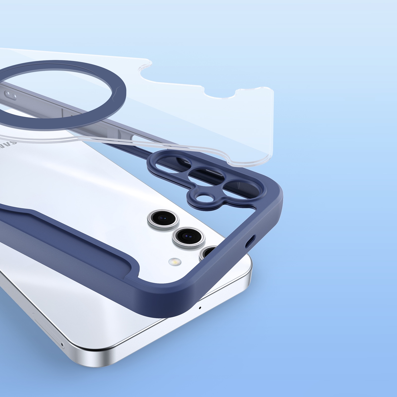 Dux Ducis Skin X Pro-etui til Samsung Galaxy S25+ med MagSafe og pung - blå