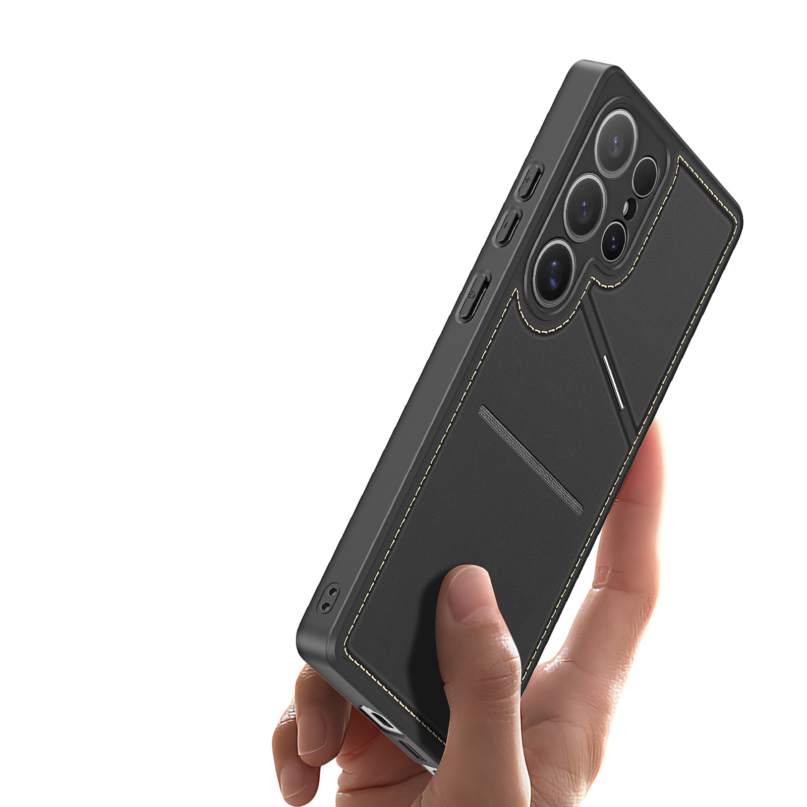 Dux Ducis Rafi II-etui til Samsung Galaxy S25 Ultra med stativ og tegnebog - Sort