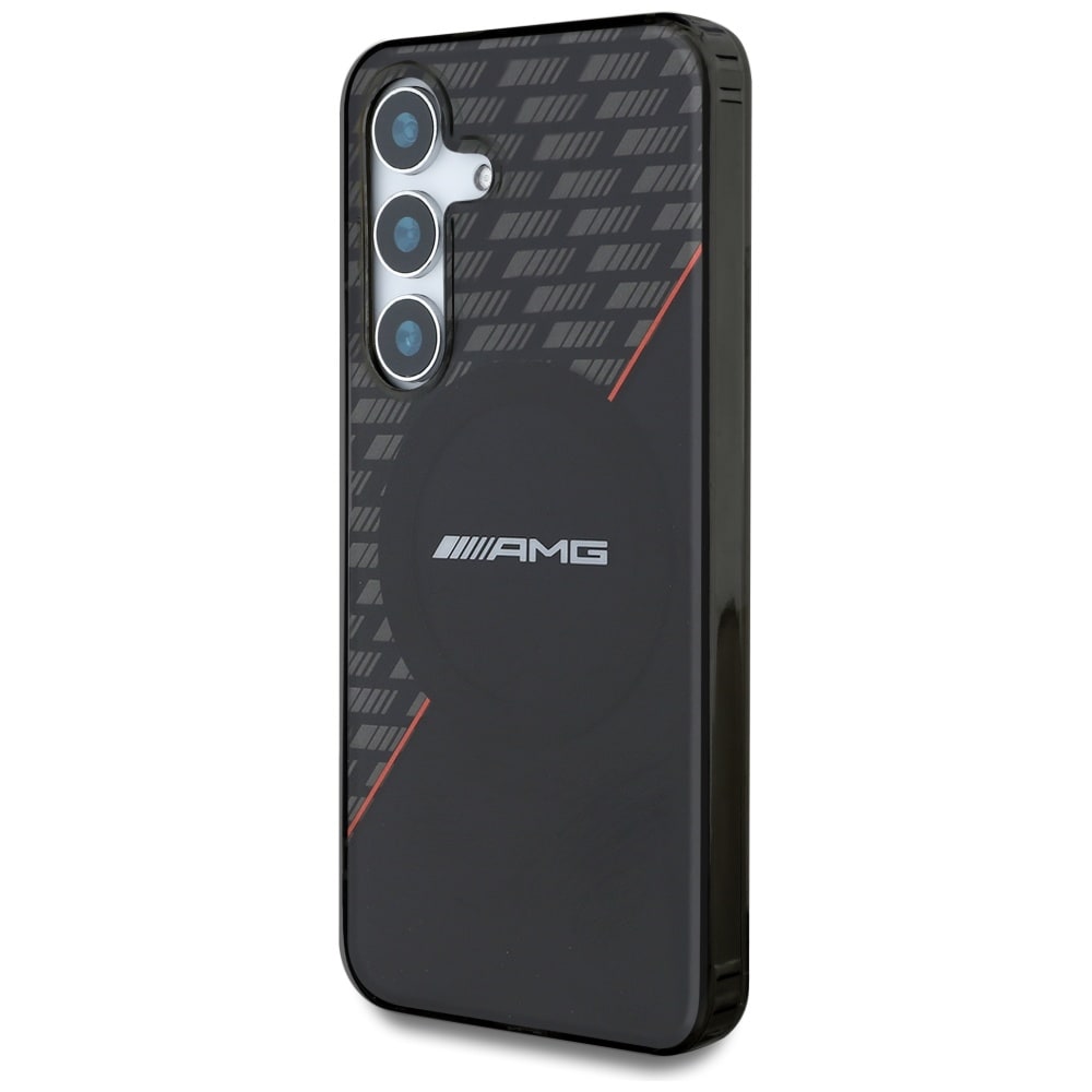 AMG Double Layer Rhombs MagSafe-etui til Samsung Galaxy S25 - Sort/Rød