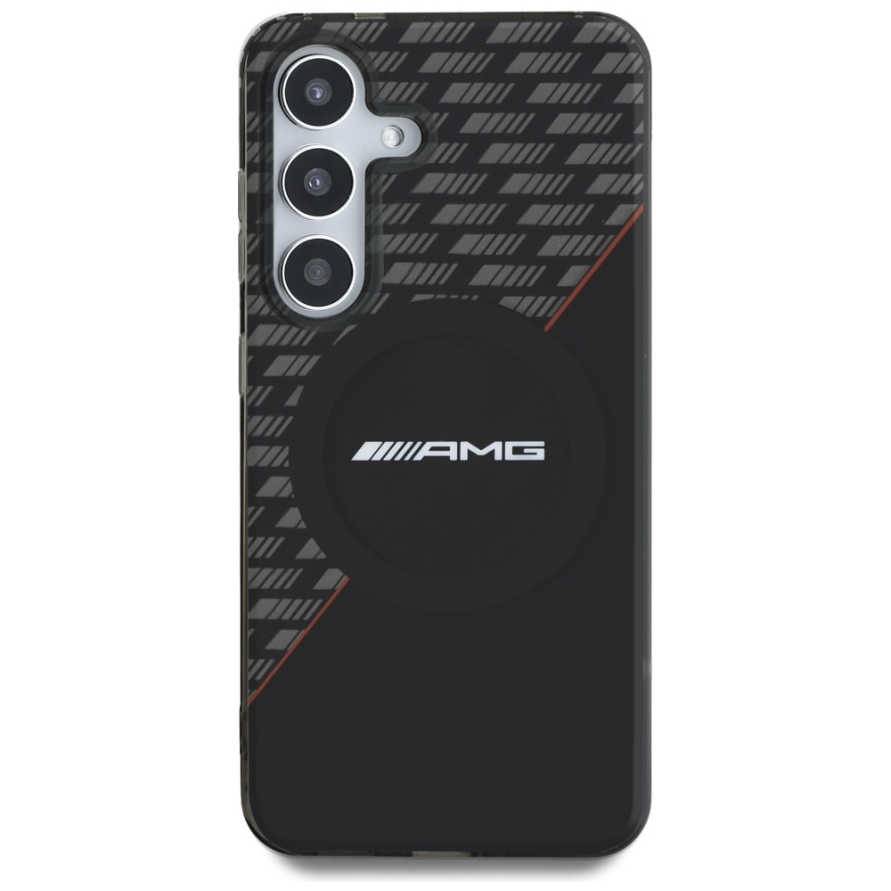 AMG Double Layer Rhombs MagSafe-etui til Samsung Galaxy S25 - Sort/Rød