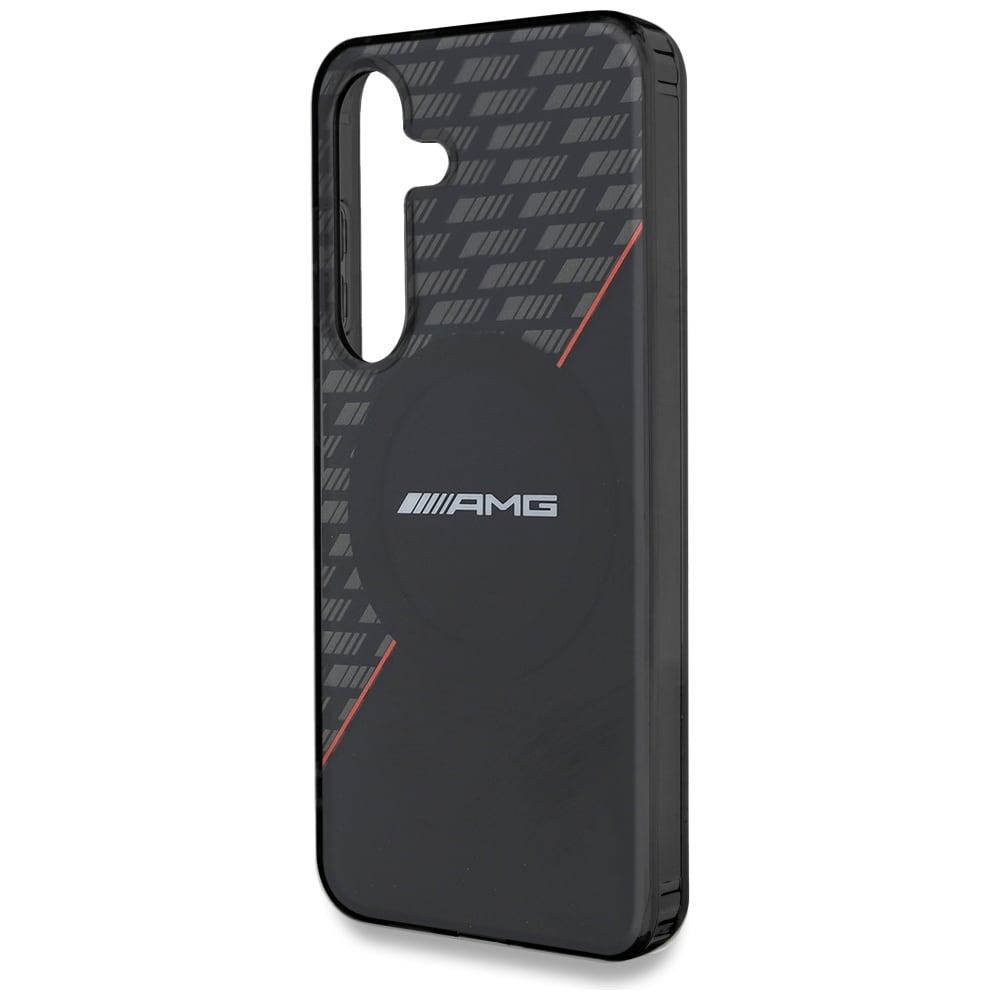 AMG Double Layer Rhombs MagSafe-etui til Samsung Galaxy S25 - Sort/Rød