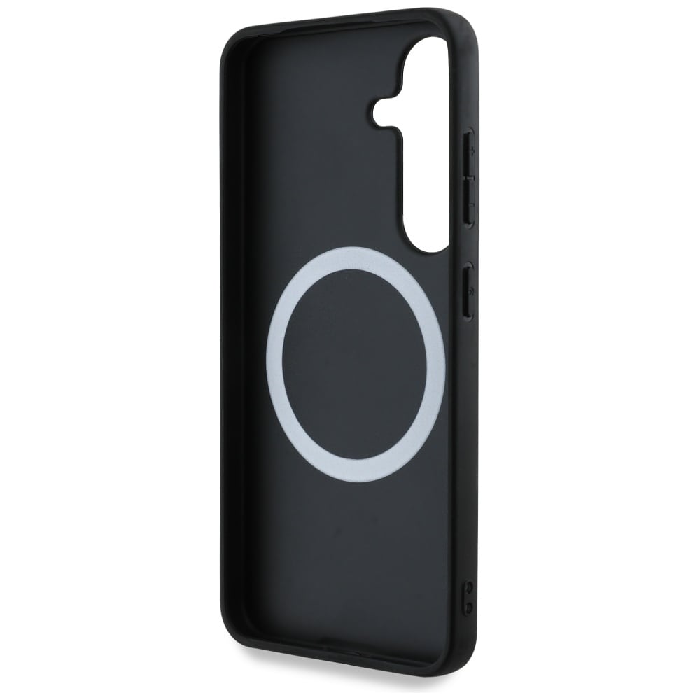 BMW Overdimensioneret MagSafe-etui i læder med striber til Samsung Galaxy S25 - sort