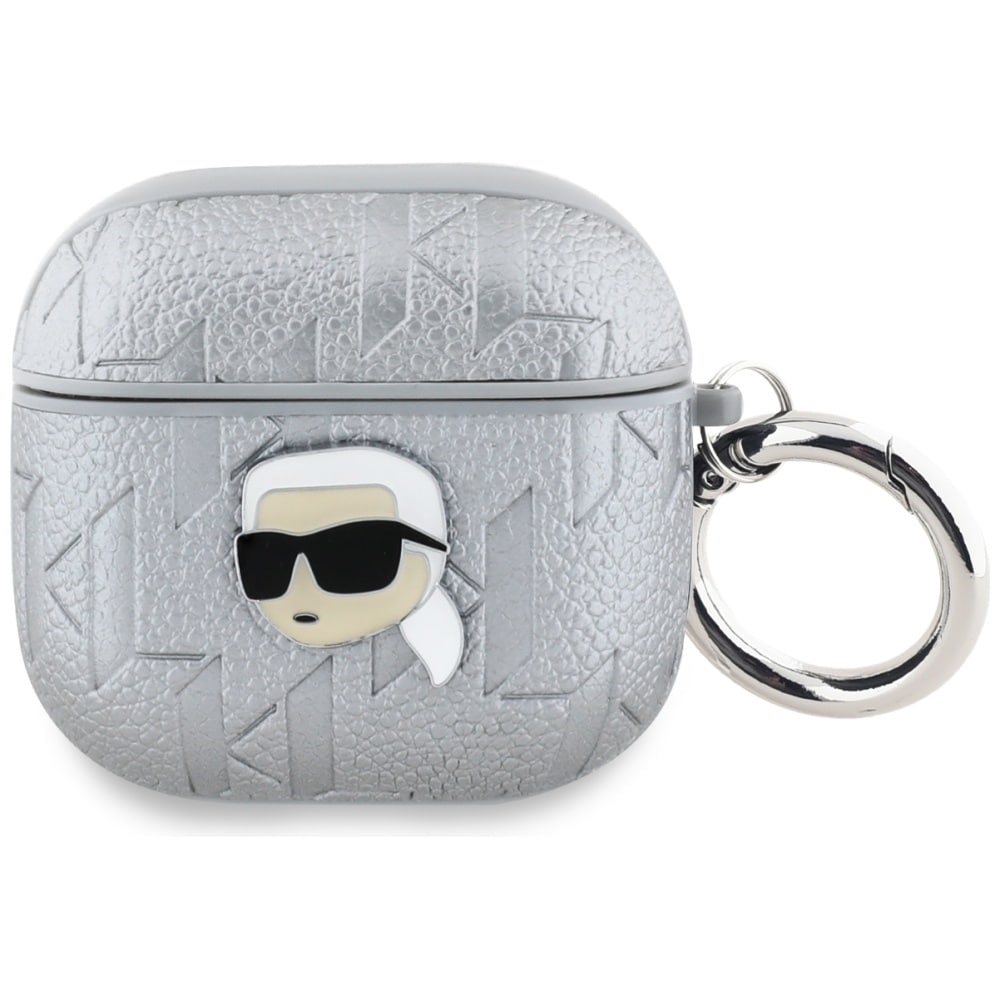 Karl Lagerfeld Monogram Karl Head-etui til AirPods 4 - sølv