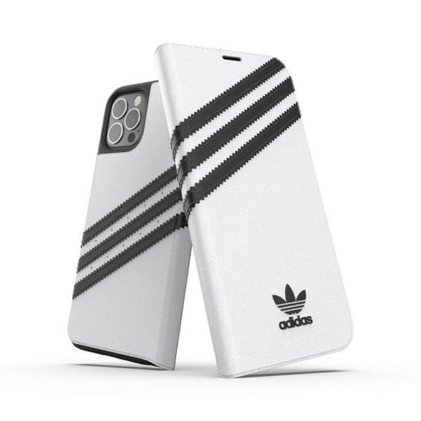 Adidas OR Booklet Case PU til iPhone 12 / 12 Pro 6.1" - hvid og sort