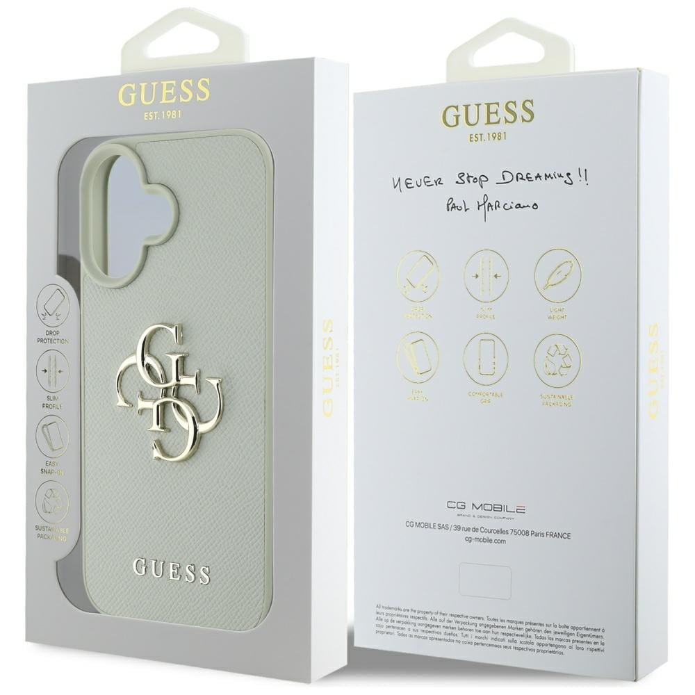 Guess Grained Big 4G Logo Small Classic Logotaske til iPhone 16 - grøn