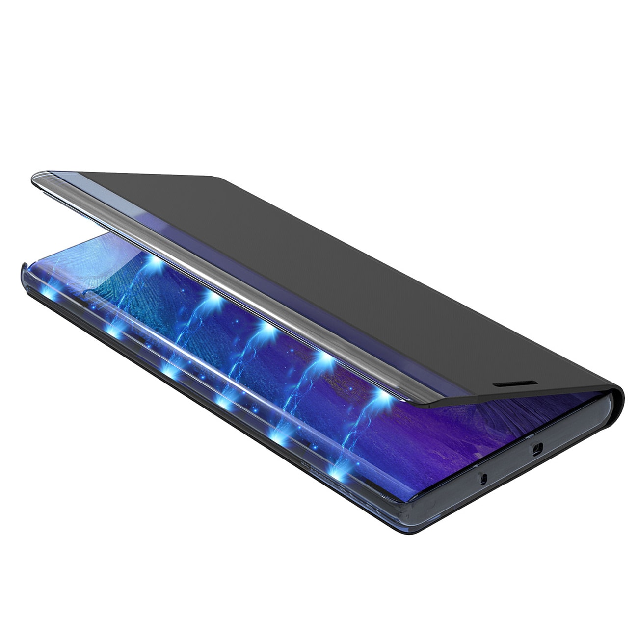 New Sleep Case iPhone 16e Flip Cover med stativ - Blå