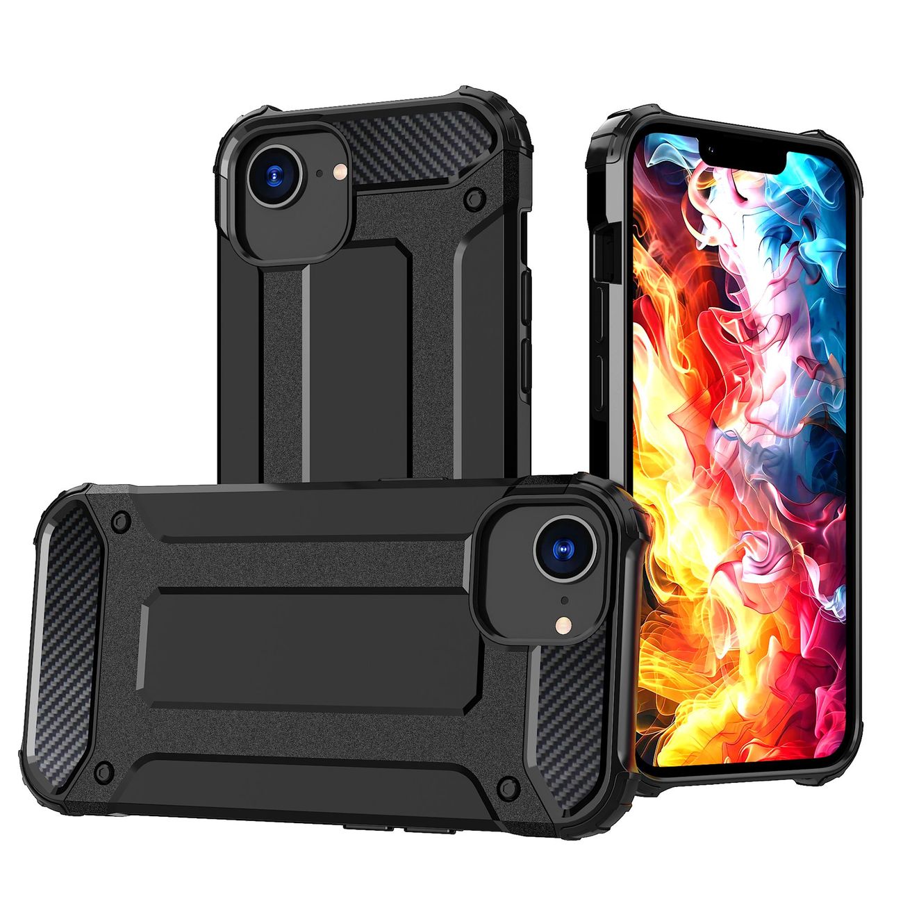 Hybrid Armor-etui til iPhone 16e - Sort