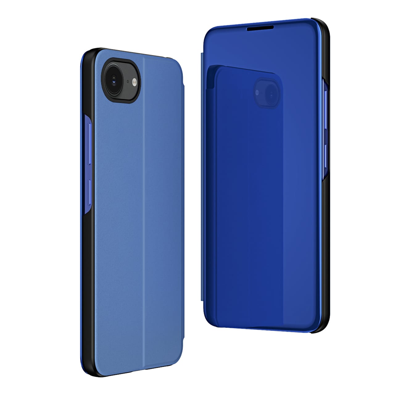 Clear View-etui til iPhone 16e Flip Cover - Blå