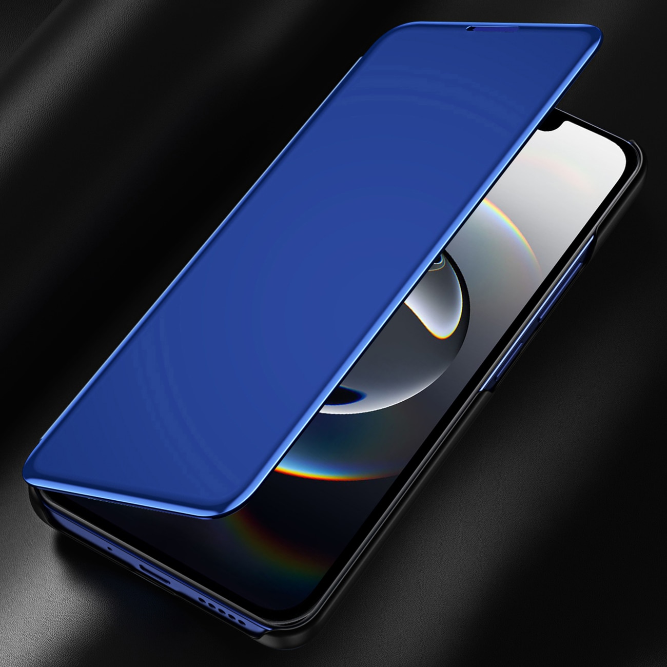 Clear View-etui til iPhone 16e Flip Cover - Blå
