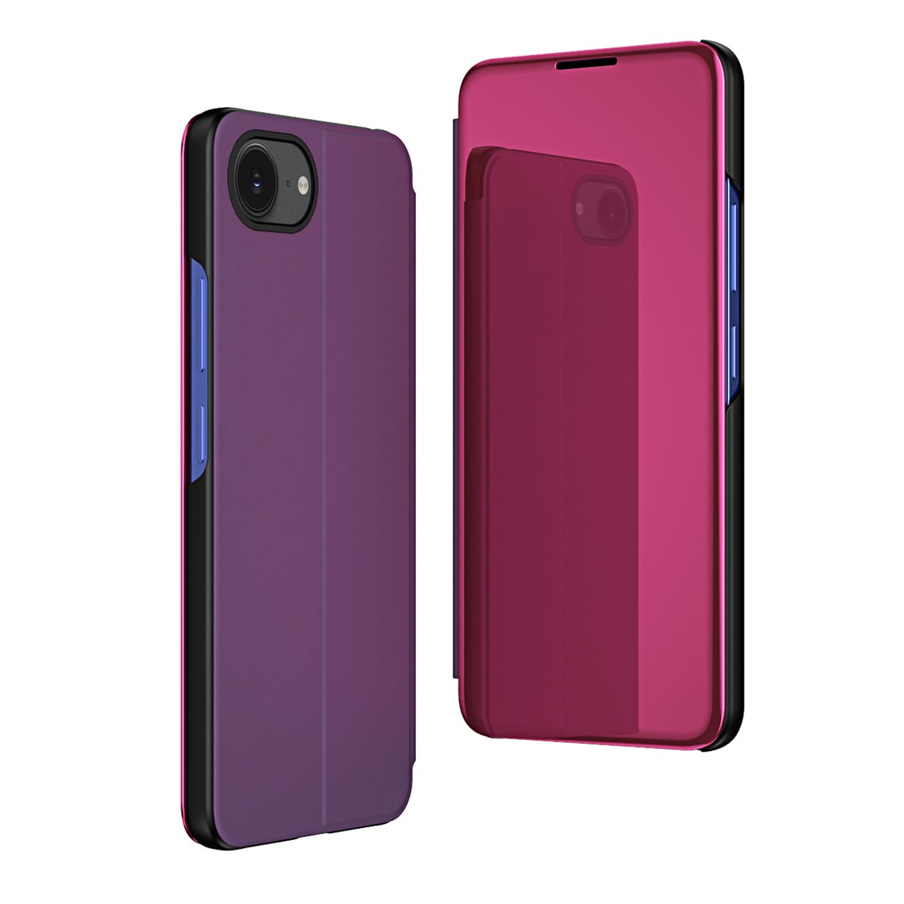 Clear View-etui til iPhone 16e Flip Cover - Pink