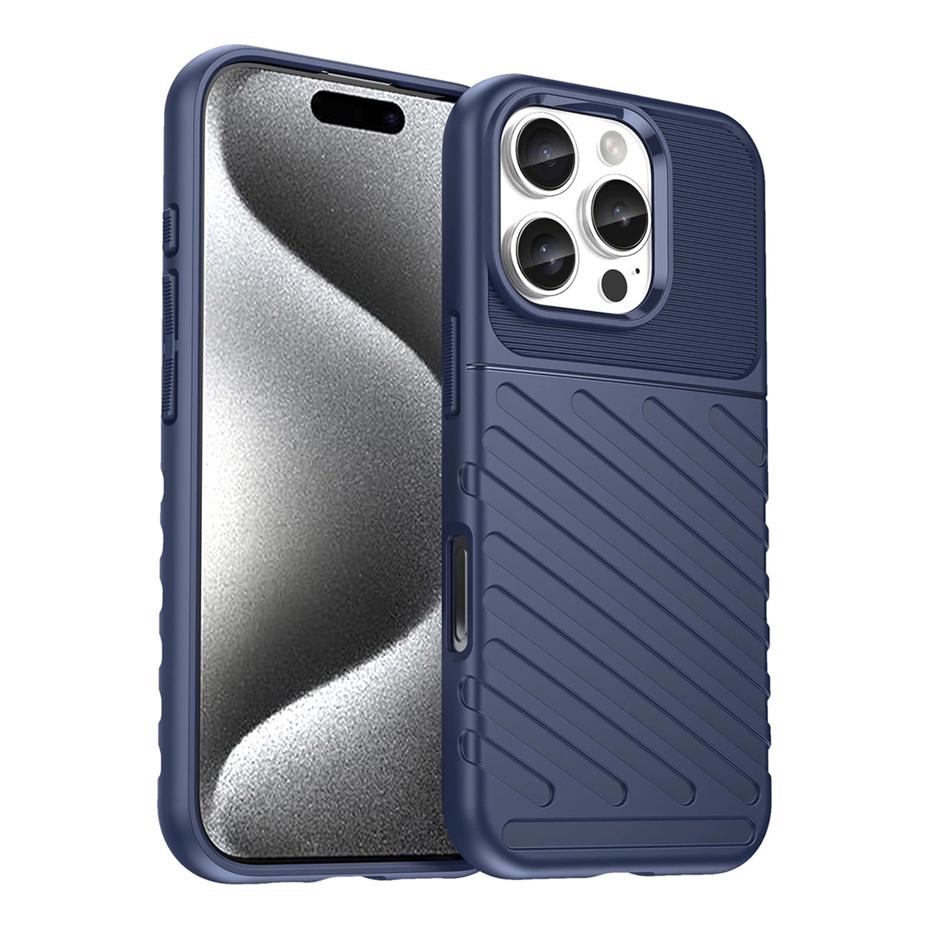 Thunder Case til iPhone 16e pansret silikone cover - blå