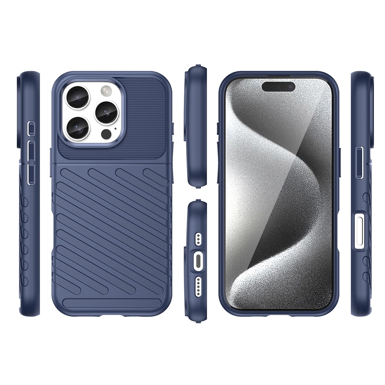 Thunder Case til iPhone 16e pansret silikone cover - blå