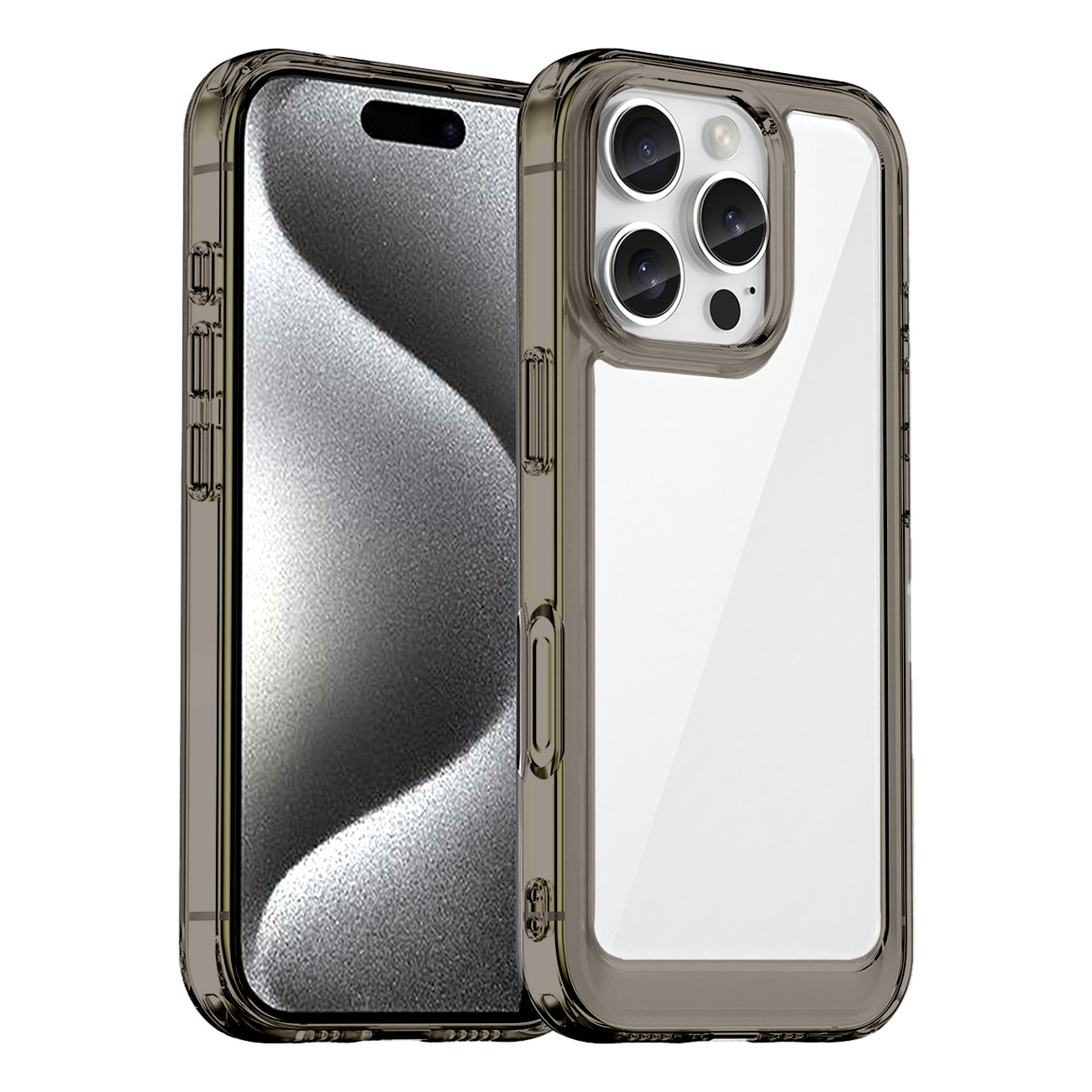 Outer Space Case til iPhone 16e fleksibelt rammecover - gennemsigtig, sort