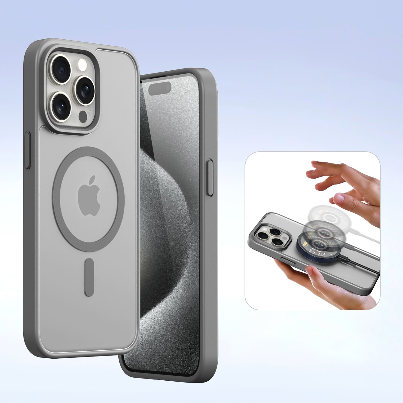Dux Ducis Lawa læderetui til iPhone 15 Pro - grå