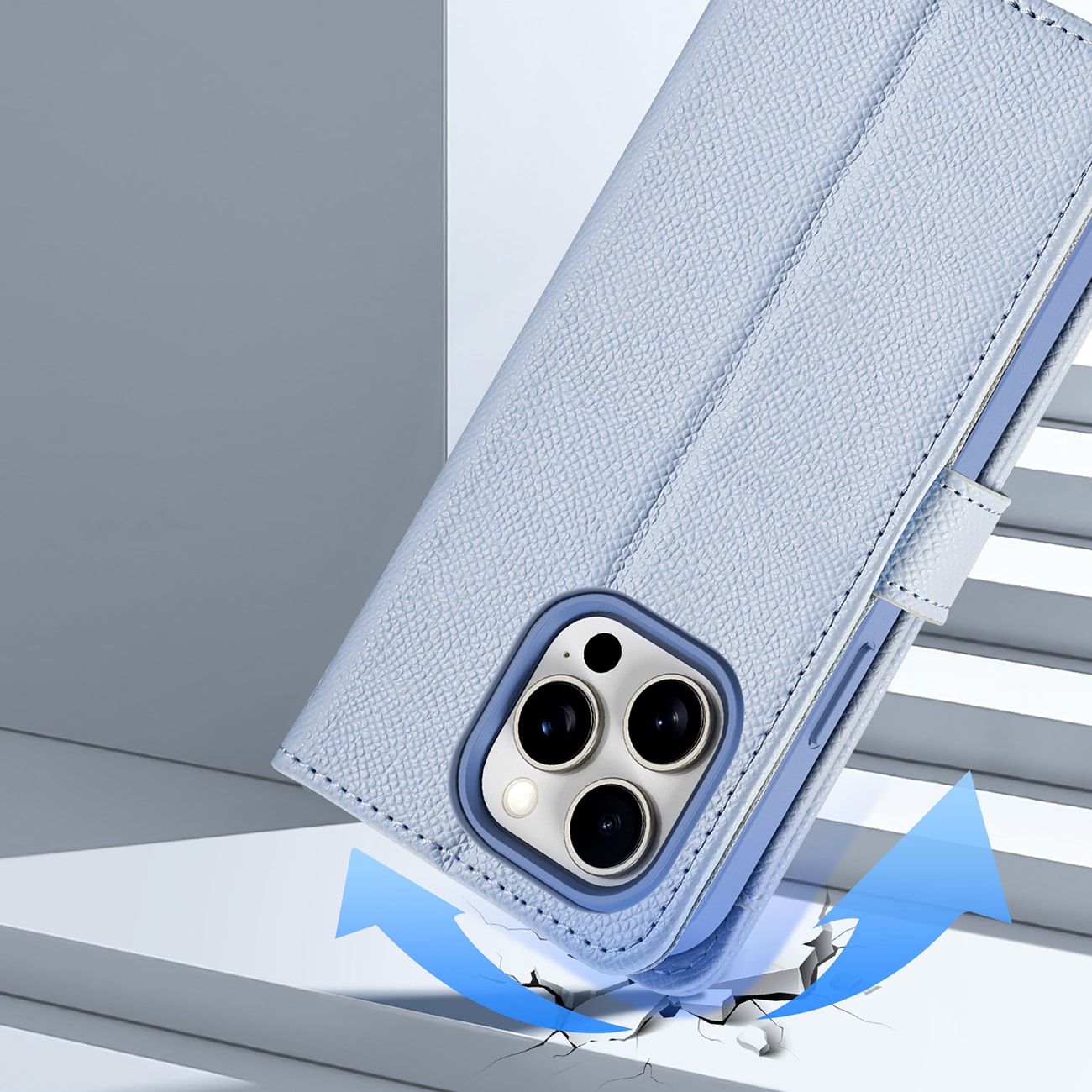 Dux Ducis Lawa læderetui til iPhone 15 Pro - Blå