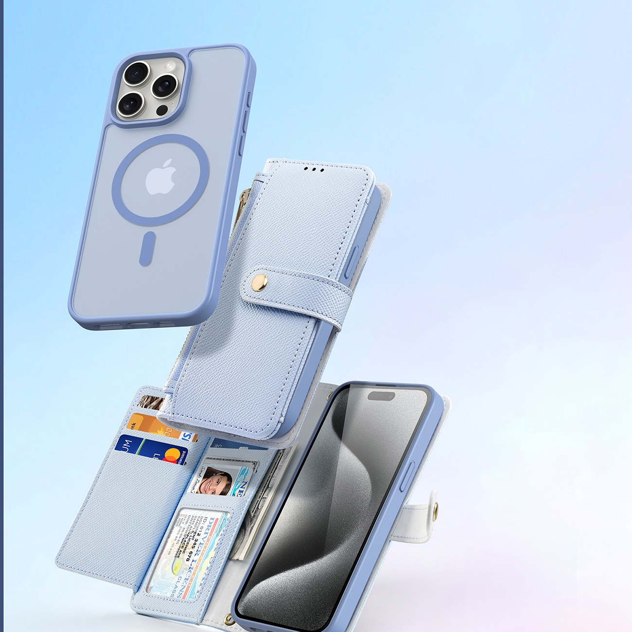 Dux Ducis Lawa læderetui til iPhone 15 Pro - Blå