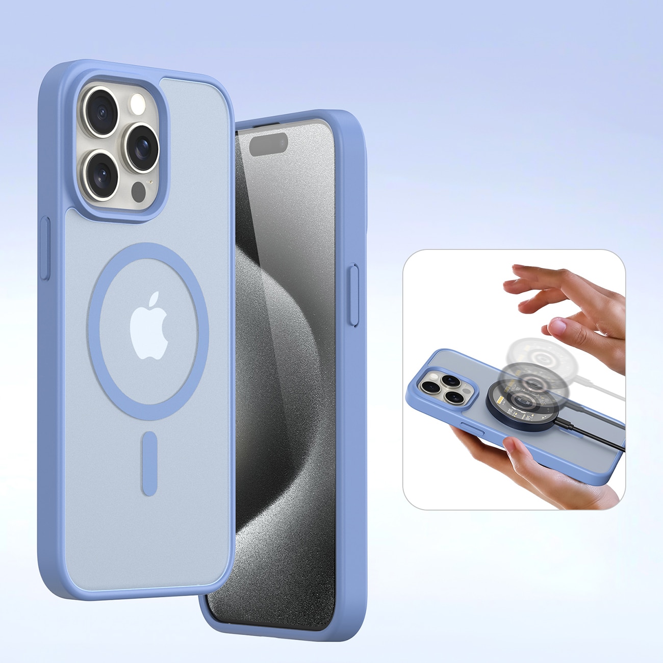 Dux Ducis Lawa læderetui til iPhone 15 Pro - Blå